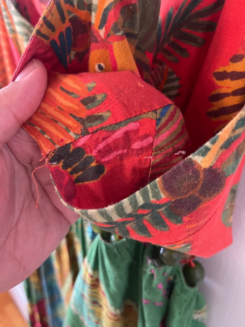 FARM Rio Colorful Mixed-Print Tiered Beased Midi Dress in Red, Green & Blue - Picture 16 of 16